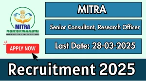 MITRA ecruitment 2025 - Apply Online for Senior Consultant, Research Officer Posts