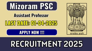 Mizoram PSC Assistant Professor Recruitment 2025 - Apply Offline