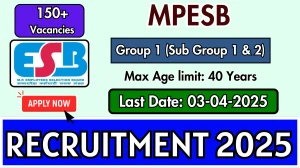 MPESB Group 1 (Sub Group 1 and 2) Recruitment 2025 - Apply Online for 172 Posts