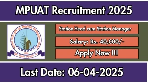 MPUAT Station Head cum Station Manager Recruitment 2025 - Apply Offline MPUAT Station Head cum Station Manager Recruitment 2025 - Apply Offline