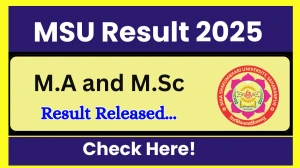 MSU Result 2025 Out at msuniversity.ac.in Direct Link to Download 1st and 3rd Semester Result