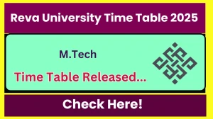 Reva University Time Table 2025 Out reva.edu.in Check Time Table Here