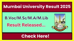 Mumbai University Result 2025 Released at mumresults.in Direct Link to Download 1st, 2nd, 3rd, 6th Semester Result Mumbai University Result 2025 Released at mumresults.in Direct Link to Download 1st, 2nd, 3rd, 6th Semester Result