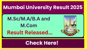 Mumbai University Result 2025 Released at mumresults.in Direct Link to Download 1st and 3rd Semester Result