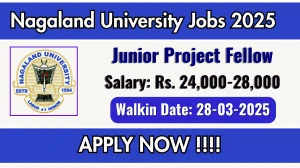 Nagaland University Junior Project Fellow Recruitment 2025 – Walk in Nagaland University Junior Project Fellow Recruitment 2025 – Walk in
