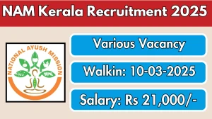 NAM Kerala Physiotherapist, Multipurpose Worker Recruitment 2025 – Walk in
