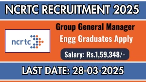 NCRTC Group General Manager Recruitment 2025 - Apply Online