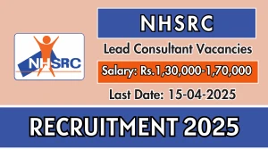 NHSRC Lead Consultant Recruitment 2025 - Apply Online NHSRC Lead Consultant Recruitment 2025 - Apply Online