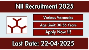 NII Manager, Junior Assistant, More Posts Recruitment 2025 - Apply Online for 08 Posts NII Manager, Junior Assistant, More Posts Recruitment 2025 - Apply Online for 08 Posts