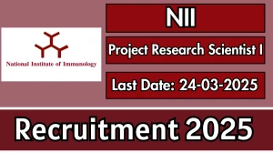 NII Project Research Scientist I Recruitment 2025 - Apply Offline