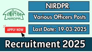 NIRDPR Various Officers Recruitment 2025 - Apply Online for 33 Posts
