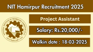 NIT Hamirpur Project Assistant Recruitment 2025 – Walk in NIT Hamirpur Project Assistant Recruitment 2025 – Walk in