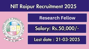 NIT Raipur Research Fellow Recruitment 2025 - Apply Offline