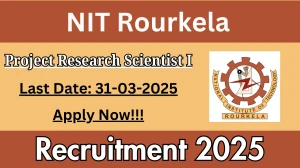 NIT Rourkela Project Research Scientist I Recruitment 2025 - Apply Offline