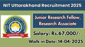 NIT Uttarakhand Job Vacancy 2025, Walk in for 01 Junior Research Fellow, Research Associate Posts NIT Uttarakhand Job Vacancy 2025, Walk in for 01 Junior Research Fellow, Research Associate Posts