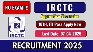 No Exam! IRCTC Recruitment 2025 - Apply Online for Apprentice Posts No Exam! IRCTC Recruitment 2025 - Apply Online for Apprentice Posts