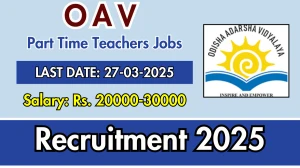 Odisha Adarsha Vidyalaya (OAV) Part Time Teachers Recruitment 2025 - Apply Offline