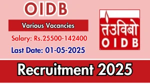 OIDB Recruitment 2025 - Apply Offline for UDC, Assistant, More Posts OIDB Recruitment 2025 - Apply Offline for UDC, Assistant, More Posts