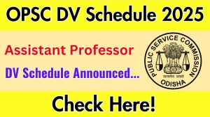 OPSC Assistant Professor DV Schedule 2025: Check Document Verification Date @ opsc.gov.in