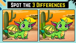 Optical Illusion 12 Seconds Challenge: Only Extra Sharp Eyes Can spot the 3 Differences in this Dragon Image