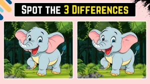 Optical Illusion 15 Seconds Challenge: Only Extra Sharp Eyes Can spot the 3 Differences in this Elephant Image