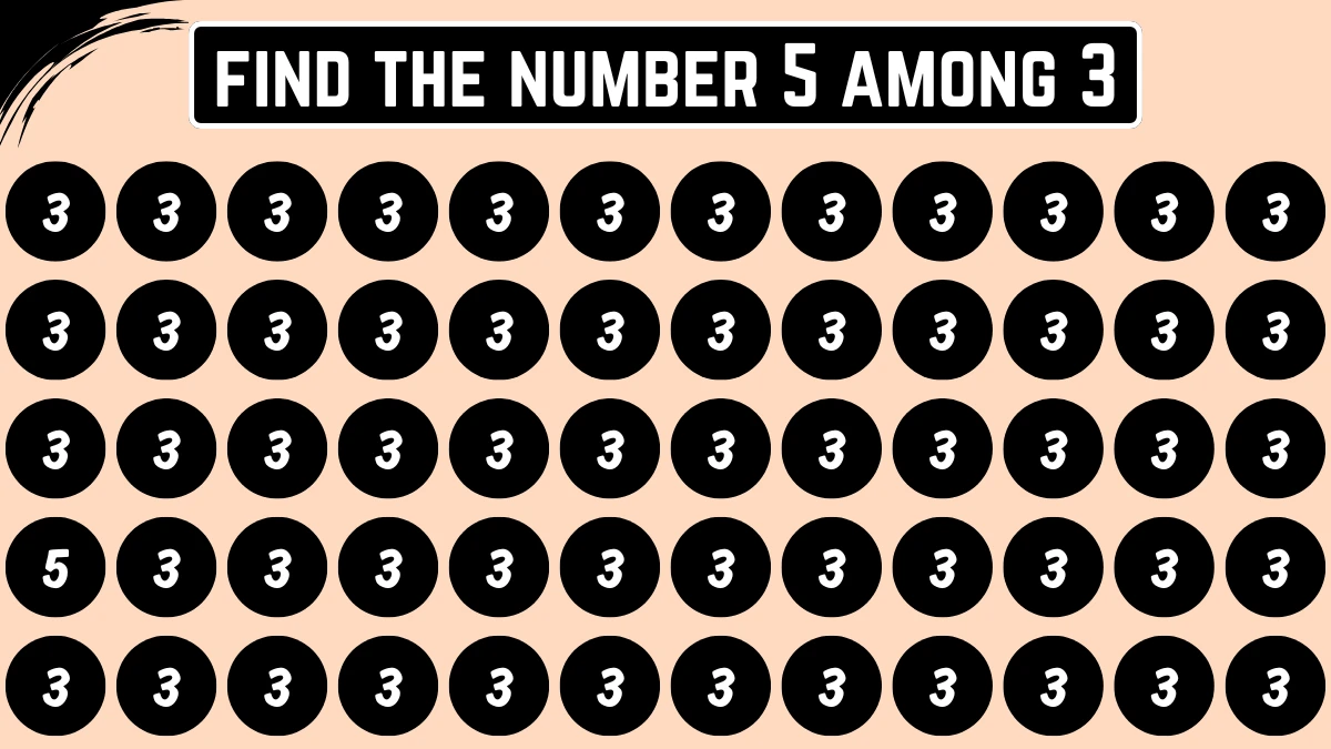 Optical Illusion 5 Seconds Challenge: Only Eagle Eyes Can spot the Number 5 among 3