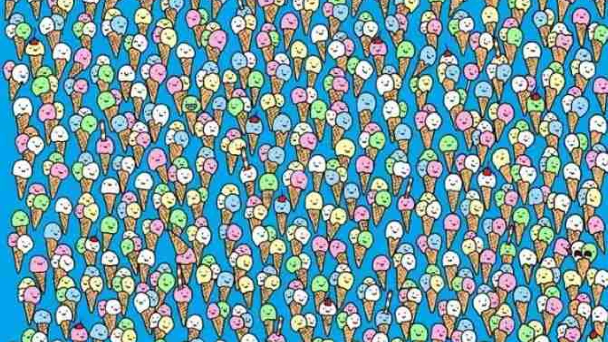 Optical Illusion Eye Test: Can You Spot the Lollipop Among the Ice Creams in 5 Seconds?