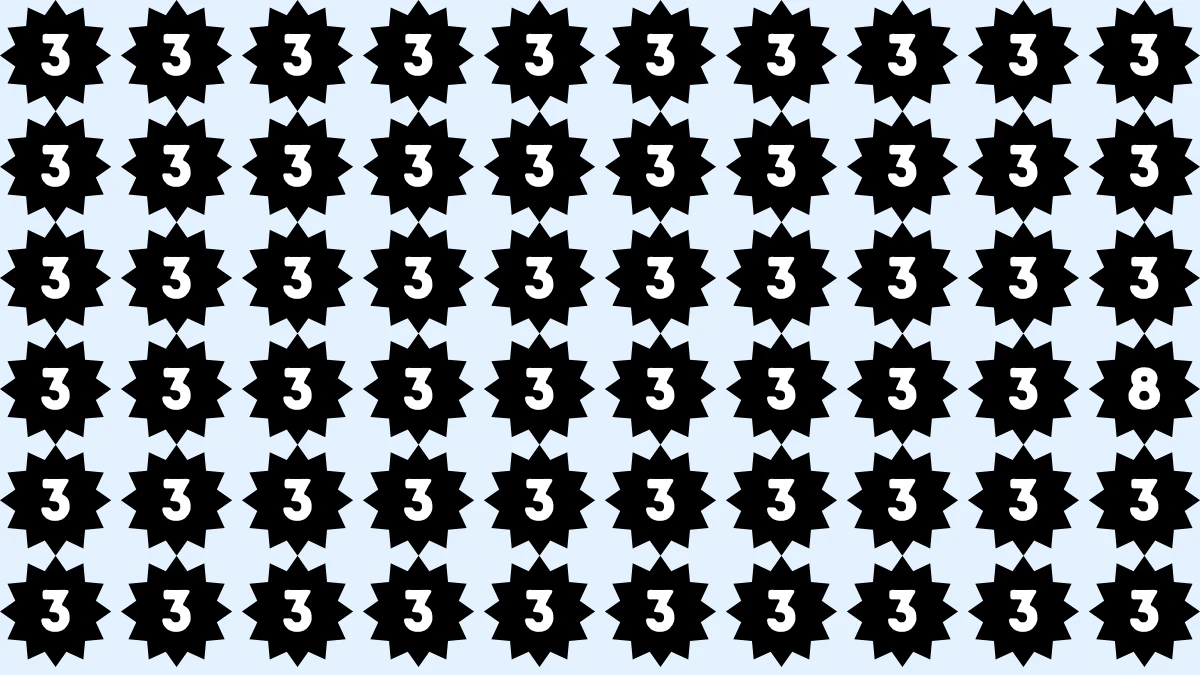 Optical Illusion Eye test: Find the number 8 among 3s within 9 Seconds