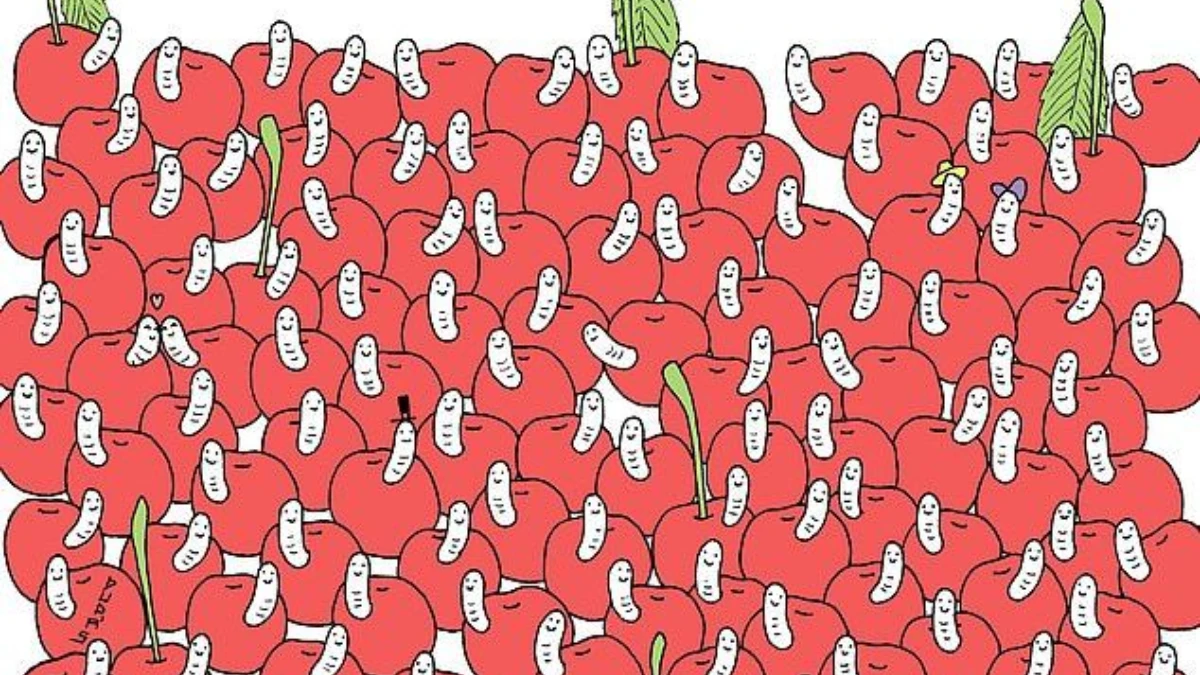 Optical Illusion Eye Test: Only a person with hawk Eyes can spot Cherry without Worm in 6 Secs