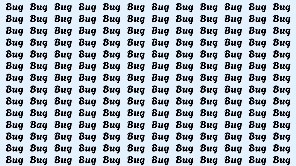 Optical Illusion Eye Test: Within 8 Seconds Spot The Word Bag among Bug