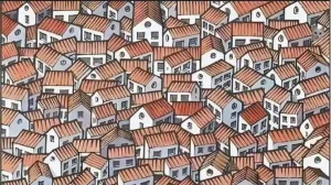 Optical Illusion: Only a Person with eagle eyes can spot the Cat among the houses in 6 Secs