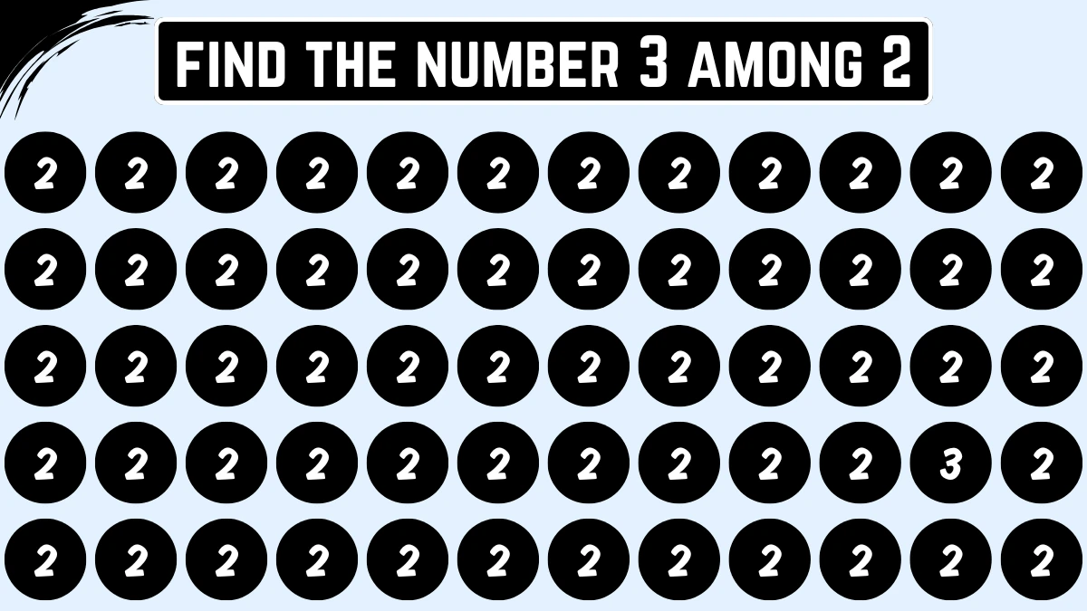Optical Illusion: Within 5 Seconds Spot The Number 3 among 2