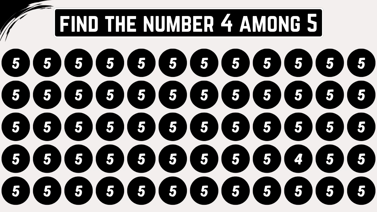 Optical Illusion: Within 5 Seconds Spot The Number 4 among 5