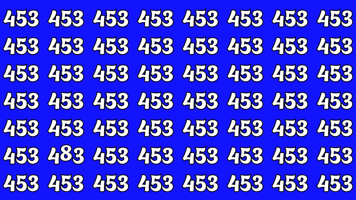 Optical Illusion: Within 5 Seconds Spot The Number 483 among 453