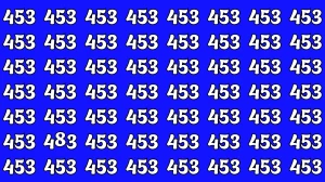 Optical Illusion: Within 5 Seconds Spot The Number 483 among 453 Optical Illusion: Within 5 Seconds Spot The Number 483 among 453