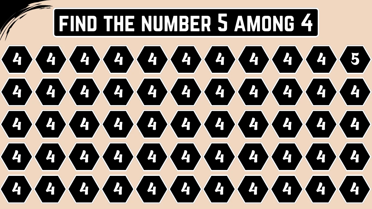 Optical Illusion: Within 5 Seconds Spot The Number 5 among 4