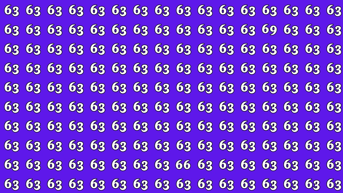 Optical Illusion: Within 6 Seconds Spot The Number 66 and 69 among 63