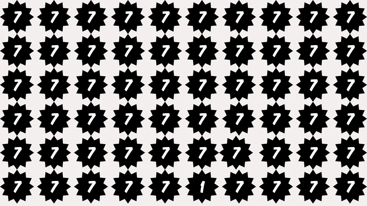 Optical Illusion: Within 7 Seconds Spot The Number 1 among 7