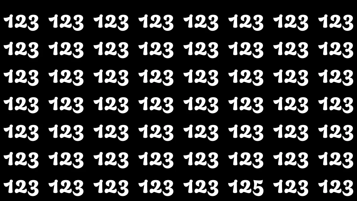 Optical Illusion: Within 7 Seconds Spot The Number 125 among 123