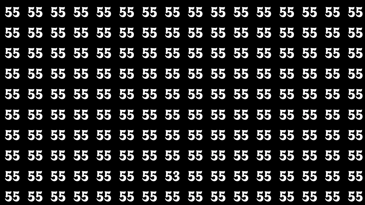Optical Illusion: Within 7 Seconds Spot The Number 53 among 58