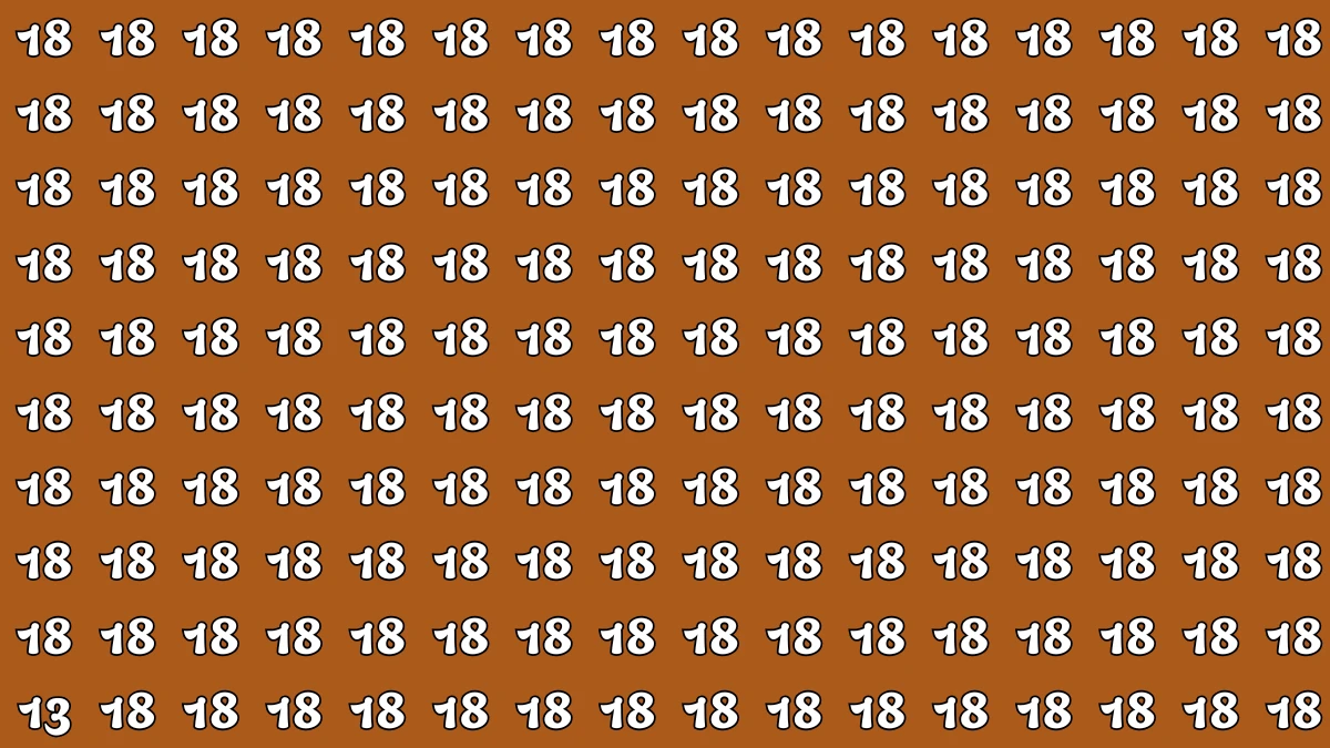 Optical Illusion: Within 8 Seconds Spot The Number 13 among 18