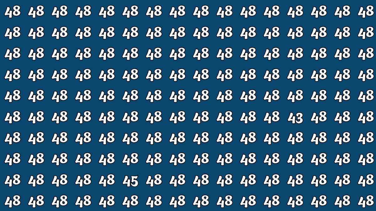 Optical Illusion: Within 8 Seconds Spot The Number 43 and 45 among 48