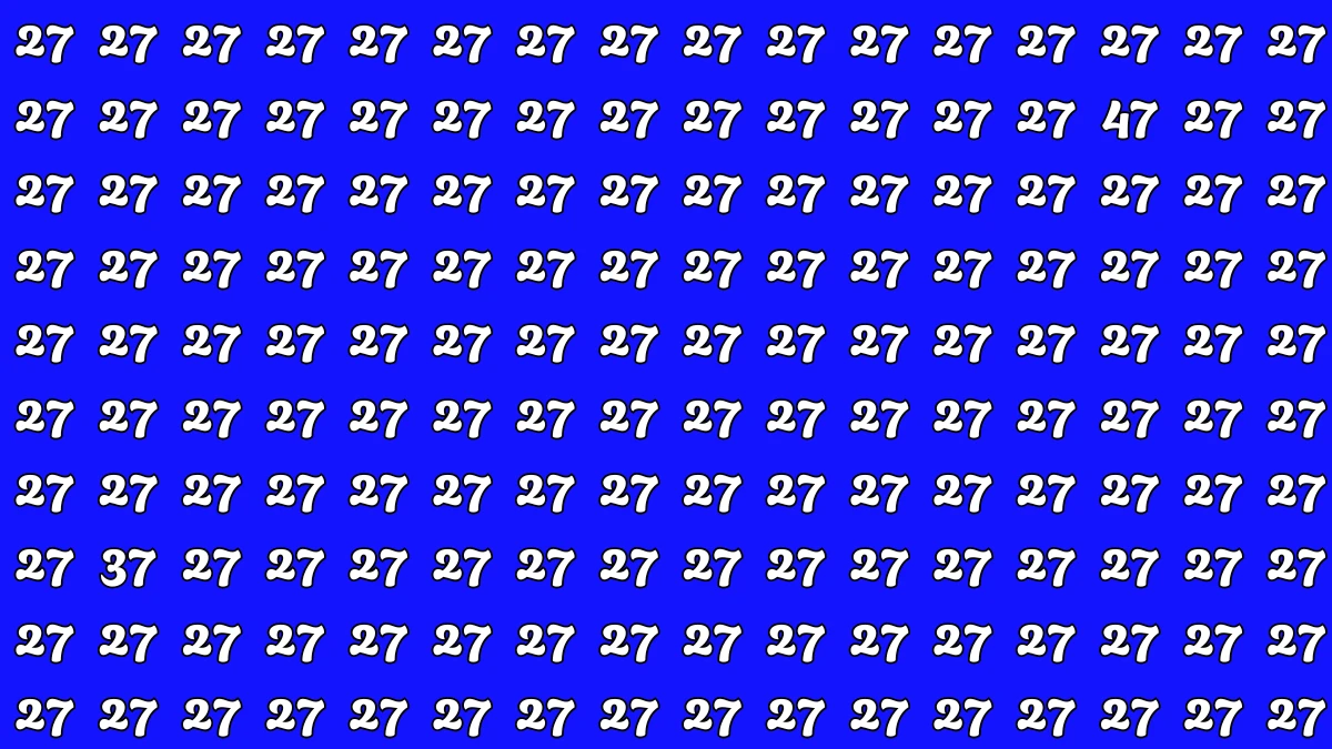 Optical Illusion: Within 7 Seconds Spot The Number 47 and 37 among 27