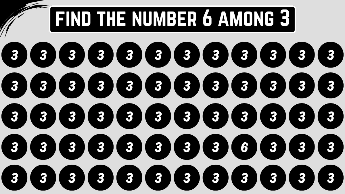 Optical Illusion: Within 8 Seconds Spot The Number 6 among 3