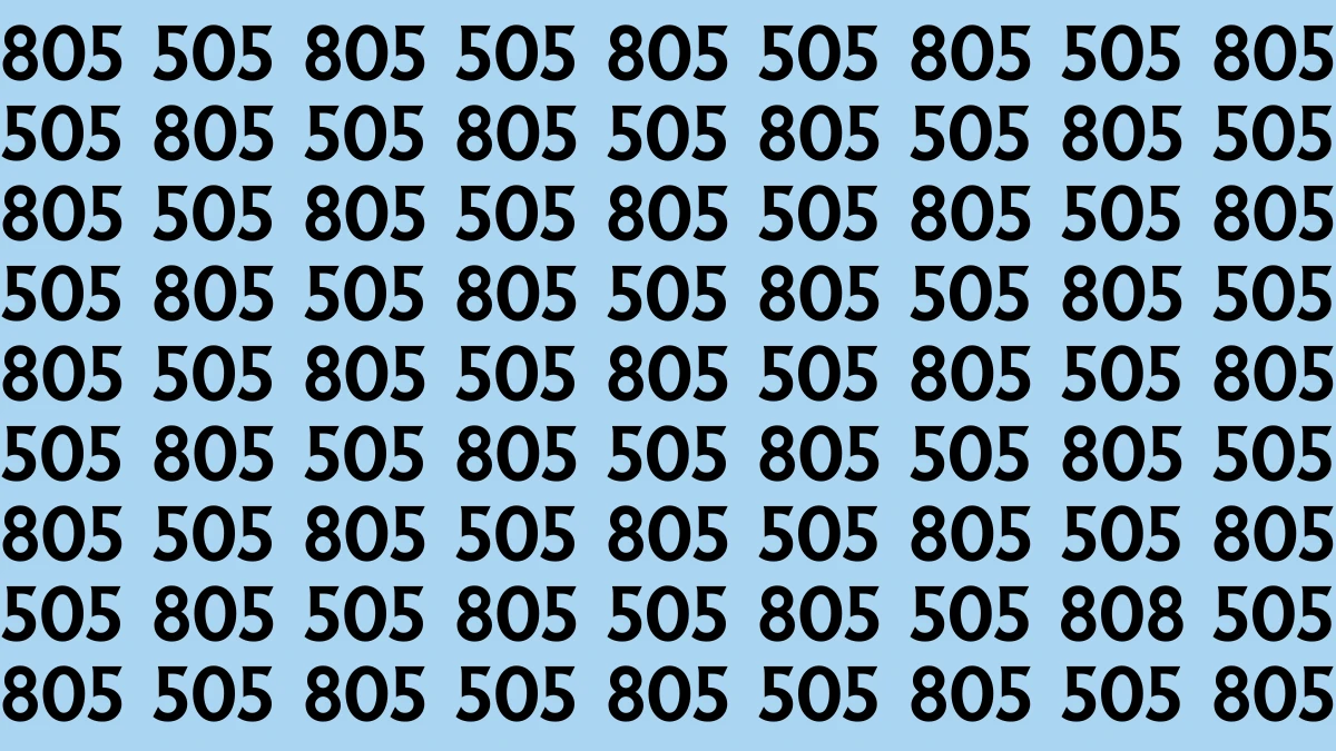 Optical Illusion: Within 8 Seconds Spot The Number 808 among 505 and 805