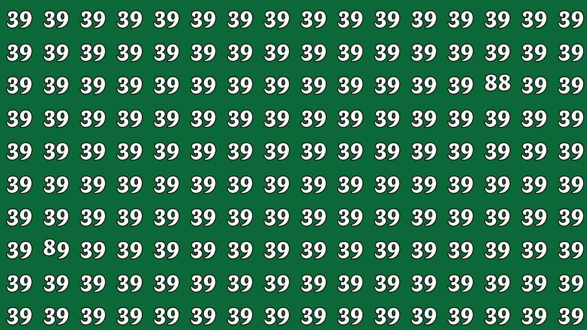 Optical Illusion: Within 8 Seconds Spot The Number 88 and 89 among 39
