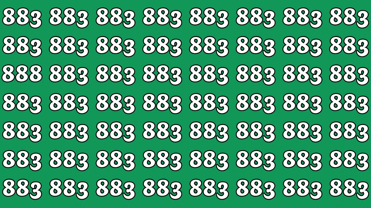 Optical Illusion: Within 8 Seconds Spot The Number 888 among 883