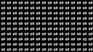 Optical Illusion: Within 9 Seconds Spot The Number 93 among 98