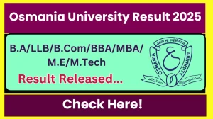 Osmania University Result 2025 Released at osmania.ac.in Direct Link to Download 1st, 2nd Semester Result