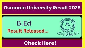 Osmania University Result 2025 Released at osmania.ac.in Direct Link to Download UG Course Result